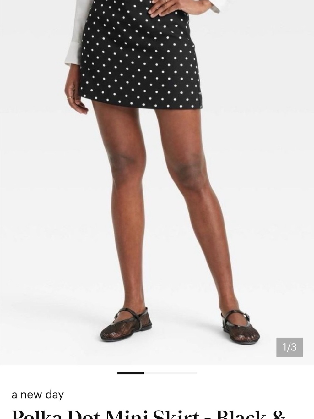 a new day Black Polka Dot Mini Skirt